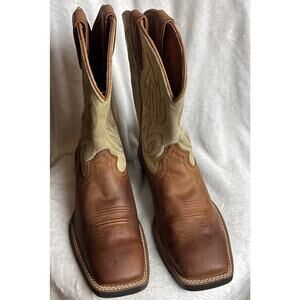 Justin Men's Canter Whiskey Brown Sq Toe Sz 10 D Western Boots SE7511 NWOT